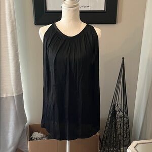 Black Sleeveless Gathered Top